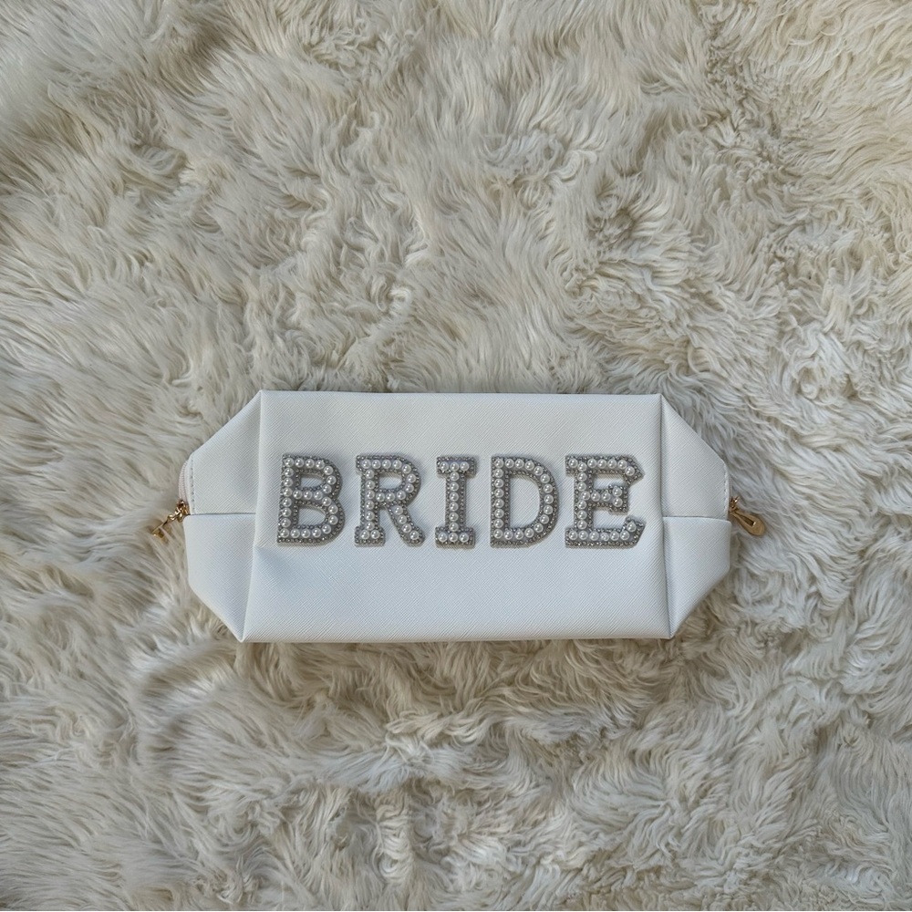 Chic White Bride Cosmetic Bag